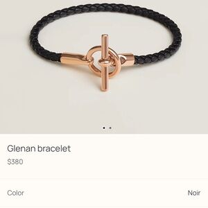Hermès Glenan Double Tour Bracelet in Black and Gold